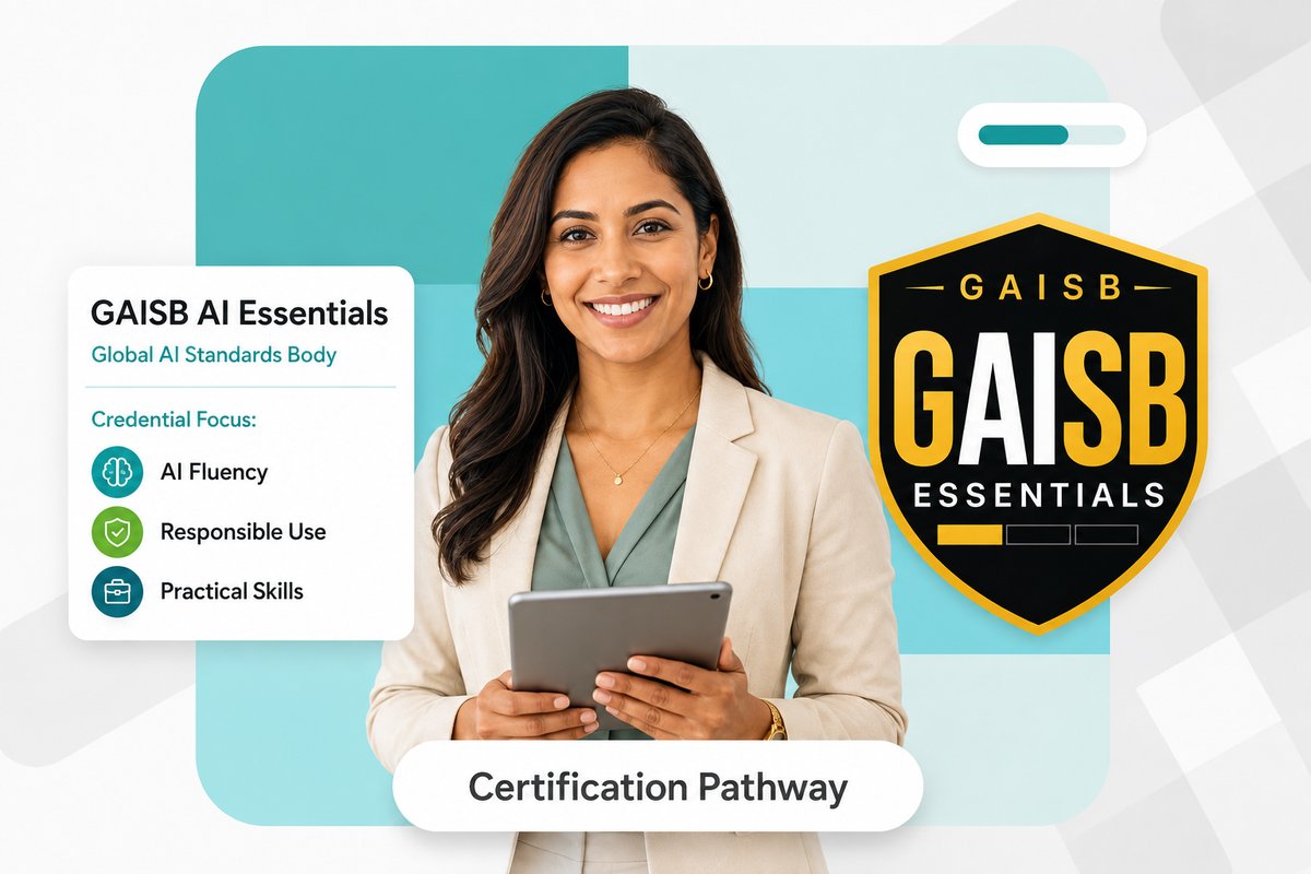 GAISB AI Essentials credential badge and certification pathway